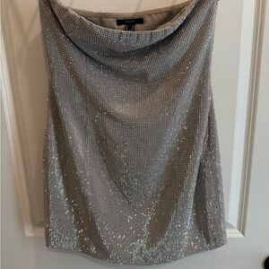 Forever 21 Silver Sequin Mini Skirt